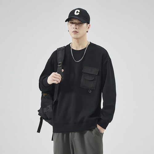 Pull ample à col rond pour homme (automne)