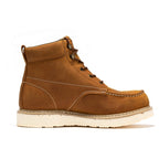 ROCKROOSTER Edgewood Men's 6 inch Brown steel toe waterproof wedge