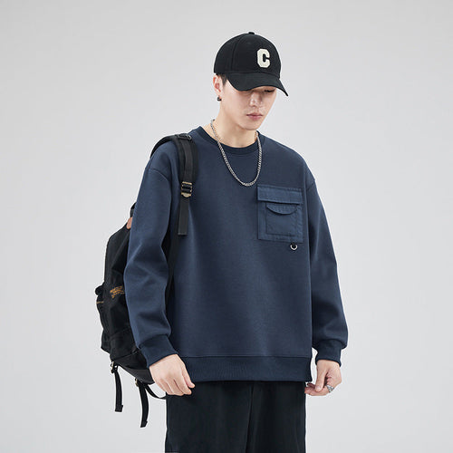 Pull ample à col rond pour homme (automne)