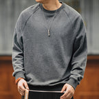 Men's Retro Washed Heavy Fabric Crewneck Sweater – Vintage Casual