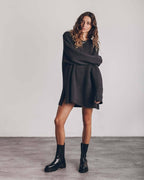 Robe-pull A.1 pour femme, coupe ample, col rond, motif torsadé, style polyvalent
