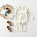 KnitNest™ – Knitted Baby Sweater & Pants Set