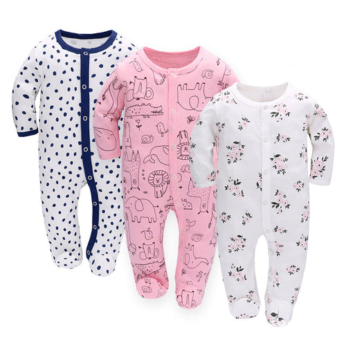 MiniSnug™ – Grenouillère à manches longues pour bébé avec imprimé animal