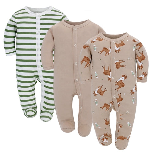 MiniSnug™ – Grenouillère à manches longues pour bébé avec imprimé animal