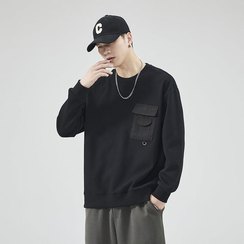 Pull ample à col rond pour homme (automne)