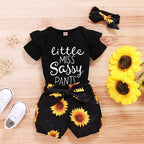 SunnyBloom™ – 3-Piece Baby Girl Sunflower Outfit
