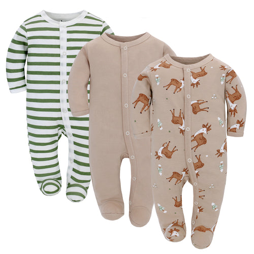 MiniSnug™ – Grenouillère à manches longues pour bébé avec imprimé animal