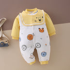 SnuggleZoo™ – Thick Winter Baby Onesie with Animal Print