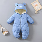 FrostNest™ – Padded Baby Winter Romper with Hat