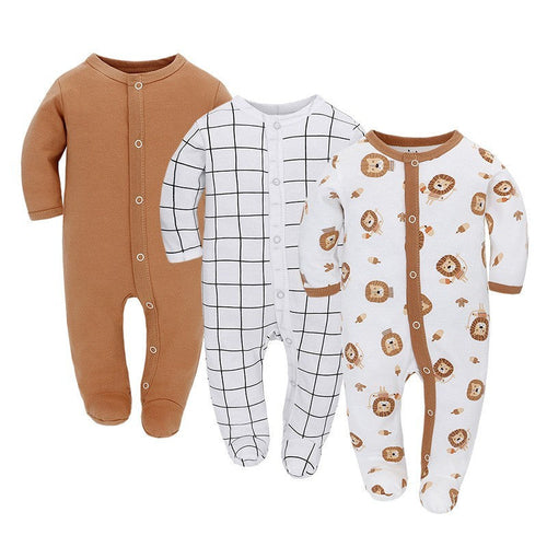 MiniSnug™ – Long Sleeve Baby Romper with Animal Print